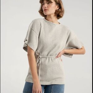 BASERANGE Clair Wrap Top in grey